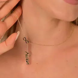 Collane a ciondolo personalizzato Nome infinito collana femminile gioielli in acciaio inossidabile nome in acciaio oro collana a ciondolo migliore amico regalowx