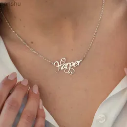 Pendant Necklaces Customized cute heart-shaped necklace for women girls childrens jewelry stainless steel personalized gold name pendant necklaceWX
