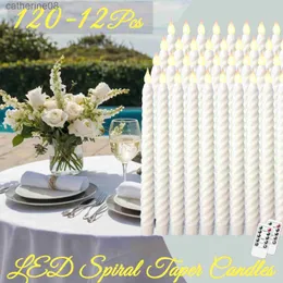 Kerzen LED CANDLE Spiral Taper Kerzen dekorative Hochzeit Kerzen 3D-realistische flammenlose Kerzen Leichte Geburtstagsfeier Dekoration D240429