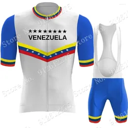 Racing Sets 2024 Venezuela National Cycling Jersey Set Summer Rousing Man Road Bike Camises Tops Bicycle Tops ROPA Ciclismo