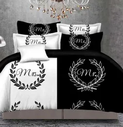 Black Whitite Side Side Bedding Sets Queen Size Bed Double Bed 3pcs Bed Bed Bed Bed Cover Cover Cover Set8073355