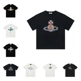 Tasarımcı T Shirt Yaz Sokak Giyim Viviane Westwood Mens T Shirt Tasarımcı Lüks Erkekler Tişört Saf Pamuk Grafik Tişört Maglietta Da Uomo Camiseta Hombre