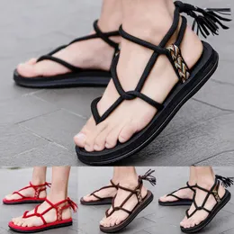 Terlik ayakkabı kadın 2024 trend yaz çift kadın moda dış giyim ipi baskılı balıksırtı sandalet sandalias de plataforma para mujer