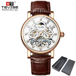 Avanadores de pulso Rose Gold Gold Tourbillon Mens Automático Relógios Esqueleto - Relvo Mecânico para Men Business W/ Diamond Erkek Kol Saati