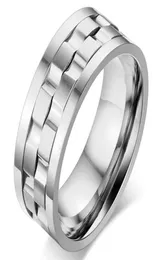 Klusterringar boniskiss rostfritt stål spinner ring man roterbart bröllop band guld silver färg 9mm män smycken dropp1921015