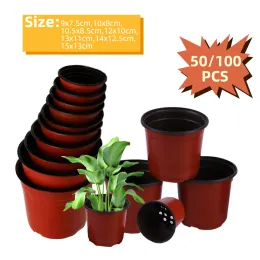 Decorations 7 Size Plastic Nursery Flowers Pots Nutrition Grow Bowl Seedling Tray for Garden Desktop Potted Nursery Transplant Container Box