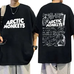 T-shirt maschile rock band arctic scimmys album grafico maglietta da uomo da uomo da uomo in modo casual oversize t-slve t-shirts hip hop abbigliamento t240425