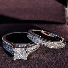 S925 set di anelli di fidanzamento del matrimonio con sposa in argento sterling per donne Bridal 2022 Nuovo prodotto Fashi