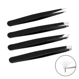 new 4Pcs/Set Professional Eyebrow Tweezers Eyebrow Hair Removal Clip Makeup Sets Eyelash Extension Eyelash Tweezers Beautyfor Eyebrow Shaping Tools Set