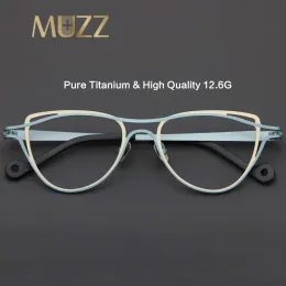 Linsen Cat Eye Pure Titanium Glasse Frames 2022 Neue Frauen Fashion Party Optical Brillen Rahmen Myopie Hyperopia verschreibungspflichtige Brille