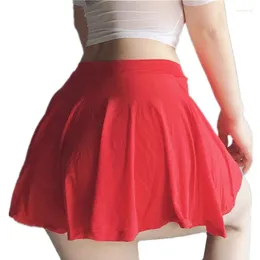 Röcke joyfun niedrige Taille A-Line-Faltenrock für Frau sexy transparent kurze schwarze weiße Nachtclub tragen Party Mini