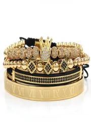 4pcSset numeral romer titânio bracelete de aço Braceleletcrown2019 para LoversBracelets para homens jóias de luxo 4 Colo1106720