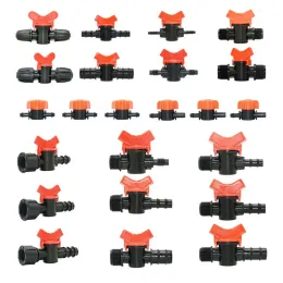 Decorazioni 20pcs Drip Irrigation Mini Valvola 4/7 3/8/10/12/16/20/25mm Tubo Tocca Tocca 1/2 "3/4" TUBO ACCIPOLA MASCHI