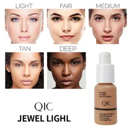 Qic Soft Matte Jewel Lighl Liquid Foundation ilumina hidrata e controla o corretivo de creme BB de maquiagem de trigo ajustado de óleo 240425