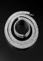 Hochwertige Männer039s Gold plattiert HipHop vereisen 30quot 3 Reihen Simulierte Diamant Bling Blingchain Armband Juwely K353113522