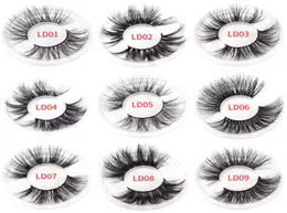 Cílios dramáticos longos cílios 3d Mink Eyelash 5d 25mm de visita grossa cílios de visita à mão Maquiagem de olhos falsos maquiagem maquiagem LD 15 5324504