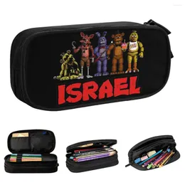 Israel Pencil Case Fazbear Pencilcases penna för student stora förvaringspåsar kontor blixtlås papperspapper