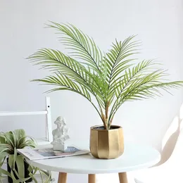 Flores decorativas Captura de plástico Detalhes realistas com belas plantas falsas Areca Palm Tree em Pot elegante de largura