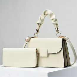 PU Leder Mode Handtasche Frauen Umhängetasche mit Brieftaschen einfache Sommertasche mit 2024 neuer trendiger und modischer einzelner Schulter -Cross -Body -Tasche Lady Clutch Handtasche