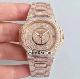 Edition Jumbo 70211R001 Rose Gold Diamond Lünette Voller Silber Diamond Dial Miyota 9015 Modify 324SC Automatic Womens Watch La1984734