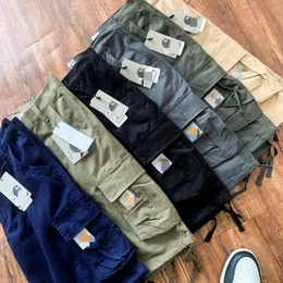 Herrenhosen North Cool Fashion American High Street Marke Pure Cotton Fünf -Punkte -Überprüfungen Multi -Taschen -Overalls Lose Cargo Shorts Cargo Hosen Männer Designerhosen Männer Männer