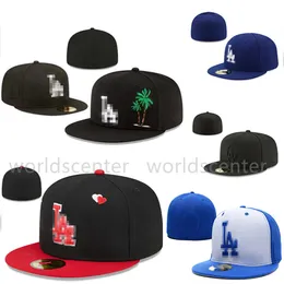 2024 Yaz Beyzbol Dodgers Takılı Boyut Şapkalar La Snapback Hats Mens Sports Sıradan Hiphop Açık Tam Kapalı Fitted Caps