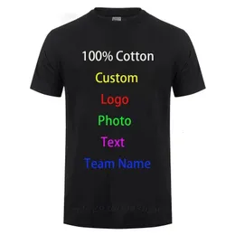 100% Cotton T Shirt Men Customized Text Diy Your Own Design Po Print Uniform Company Team Apparel Advertising T-shirt 240428