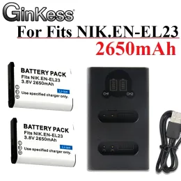 Aggiornamento dei caricabatterie per ENEL23 EN EL23 Lion Battery+Dual Caricatore USB LED con porta di tipo C per Nikon Coolpix P900 P610 P600 B700 S810C