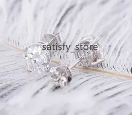 Mode 18k/14k gelb/weiß/roségold im Großhandel Moissanite Stud Ohrringe Schmuck Frauen süße Geschenkfeier Hochzeit Kupferbox