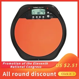 New Meideal Portable DS100 Drums Electronic Drum Training Pad Drum Tutor - Black + Orange