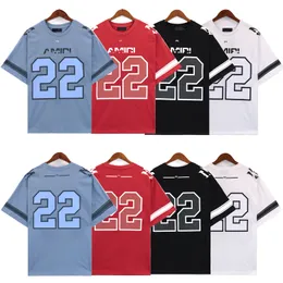 مصمم قميص الرسوم البيانية Tee Amrri Mens T Shirt Jersey T-Shirt Summer American Digital Print Sports Men and Women Half Sleeve Black White Blue Red Fans