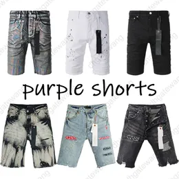 Designer Mens Shorts Purple Jeans Brand Purple Brand Summer Hole Street Lavata vecchia jeans jeans