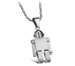 Fashion cool robot figura trasformabile ciondolo in acciaio inossidabile argento in acciaio inossidabile per donne uomini a ciondolo collana gioiello 80560115739020