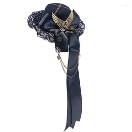 Forniture per feste Steampunk Mini Top Hat Vintage Antique Chain Wings Ali per piccoli costumi.