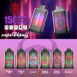 Original Bang box-S1 15000pfs disposable Vappen E cigarette 15kpuff mesh coil C-shaped charging port pods650mah puff15k rechargeable atomizer 0% 2% 3% 5% 12 flavors