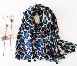 Сезонный шарф Super Cotton Scarf Sharf Dual Acele Classic Blue Leopard Print Long Fund Scarf MA039AM3920507