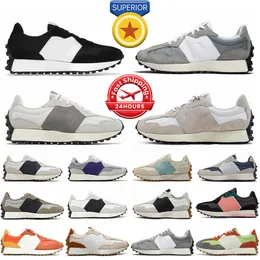 New 327 sneakers shoes men women 327s Black White Light Grey Sea Salt Blue mens sports trainers Jogging Walking shoe