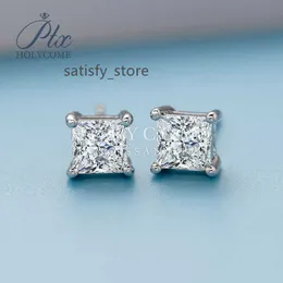 Princess Cut Design da 5 mm Stud Women 925 Silver Fashion Jewelry VVS Orecchini Moissanite