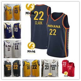 Angel Reese Hailey Van Lith Lsu Tigers Maglie da basket da maschi Womens Cucite #22 Caitlin Clark Indiana Fever Iowa Hawkeyes Maglie