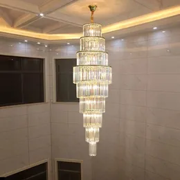 Lobby Hotel Light Crystal di Crystal Nordic Crystal Light Lamandelier Loft Luce Luxury Holloving Long Lustelier