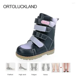 Stiefel Ortoluckland Girls Schuhe Cihl orthopädische Leder für Kinder Kleinkind Lange Kalb Clincfoot Footwear mit ortic Arch Einlegesöseln