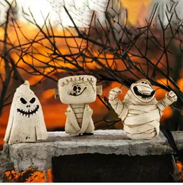 ZK20 Mummy Pumpkin Head Desktop decorazione piccoli ornamenti fantasma horror resina creativa di Halloween ornamenti