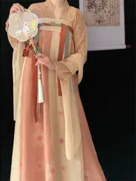 Abbigliamento etnico chines tradizionale hanfu womentang ming gonna lunghezza del torace stampa quotidiano costume da donna primavera ed estate