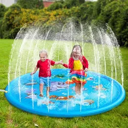 100170 cm Kinder spielen Wassermatte Sommer Strand aufblasbare Wasserspray -Pad Outdoor Spielzeug Rasenpool Mat Kinder Spielzeug 240429