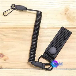 Schutzausrüstung Outdoor -Geräte Taktisches Zubehör Taktisches Zubehör Antilost Elastic Lanyard Seil Feder Sicherheitsriemen -Gurt Seil für Schlüsselring CWL 97QN