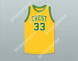 Custom Nay Name Mens 청소년/어린이 David Thompson 33 Crest High School Chargers Yellow Gold Basketball Jersey 1 Top Stitched S-6XL