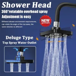 Ställ in nytt högtryck Mini RainShower Magic Water Flow Rainfall Duschhuvud Topp Spray Vattenbesparande Badrum Tillbehör Duschhuvud