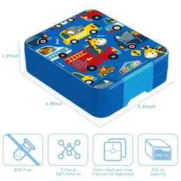 Bento Boxes Aohea Bento Lunch Box for Kids 4 Compartment Pranzo Contenitori per le perdite per le perdite a prova di perdite