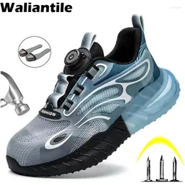 Stiefel Waliantile Men Safety Shoes Sneakers für industriell arbeitende männliche Pünktlichkeitsnachweis Anti-Smashing-Spitze kostenlos Arbeitschuhschuhe