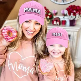 Yeni İşlemeli Mektuplar Mama Mini Ebeveyn-Çocuk Beyzbol Kapağı Anneler Günü Çocuk Günü Zirve Kapağı